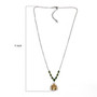 yellow labradorite chrome diopside and zircon necklace in rhodium over sterling silver shown for size comparison