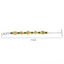 yellow labradorite chrome diopside adjustable bracelet in rhodium over sterling silver shown for size comparison