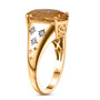 side view of yellow labradorite lab grown diamond ring in 18k yellow gold over sterling silver