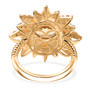 back view of yellow labradorite fire opal and zircon ring in 18k yellow gold over sterling silver