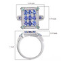 tanzanite paraiba tourmaline and diamond cluster ring in rhodium over sterling silver shown for size comparison