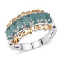 grandidierite regal band ring in two-tone 18k yellow gold and rhodium over sterling silver