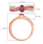 pink spinel pink sapphire and white zircon ring in 18k rose gold over sterling silver shown for size comparison