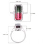 watermelon tourmaline and diamond emerald cut halo ring in 14k white gold shown for size comparison