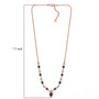 rhodolite garnet and white zircon necklace in 18k rose gold over sterling silver shown for size comparison