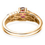 back view of rhodolite garnet ring in 18k yellow gold and black rhodium over sterling silver