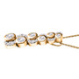 side view of moissanite pendant necklace in 18k yellow gold over sterling silver