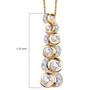 moissanite pendant necklace in 18k yellow gold over sterling silver shown for size comparison