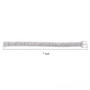 moissanite tennis bracelet in rhodium over sterling silver shown for size comparison