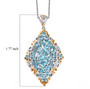 blue apatite cluster pendant necklace in 18k yellow gold and rhodium over sterling silver shown for size comparison