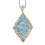 blue apatite cluster pendant necklace in 18k yellow gold and rhodium over sterling silver