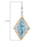 blue apatite cluster earrings in 18k yellow gold and rhodium over sterling silver shown for size comparison