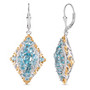 blue apatite cluster earrings in 18k yellow gold and rhodium over sterling silver