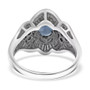 full view of brazilian alexandrite and diamond ring in 900 platinum