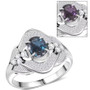 brazilian alexandrite and diamond ring in 900 platinum