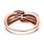 back view of champagne diamond crossover ring in 18k rose gold over sterling silver