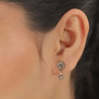 champagne diamond briolette earrings in 18k rose gold over sterling silver worn on the ear