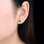 reindeer gemstone stud earrings in rhodium over sterling silver