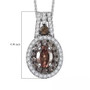 change garnet and white zircon oval double halo pendant necklace in rhodium over sterling silver shown for size comparison