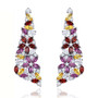 rhodolite garnet citrine and zircon dangle earrings in rhodium over sterling silver