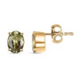 yellow apatite oval stud earrings in 10k yellow gold