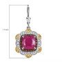 ruby (ff) and multi gemstone regal halo earrings in 18k yellow gold and rhodium over sterling silver shown for size comparison