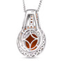 back view of madeira citrine orange sapphire and zircon pendant necklace in rhodium over sterling silver