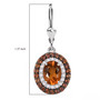 madeira citrine orange sapphire and zircon halo leverback earrings in rhodium over sterling silver shown for size comparison