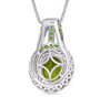 back view of peridot chrome diopside and zircon pendant necklace in rhodium over sterling silver
