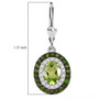 peridot chrome diopside and zircon halo leverback earrings in rhodium over sterling silver shown for size comparison