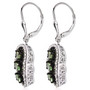 full view of tsavorite garnet and zircon leverback earrings in rhodium over sterling silver