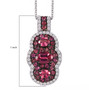 rubellite tourmaline and zircon pendant necklace in rhodium over sterling silver shown for size comparison