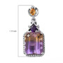 ametrine amethyst and citrine drop earrings in rhodium over sterling silver shown for size comparison
