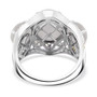 full view of white jade trilogy ring in two-tone 18k yellow gold and rhodium over sterling silver