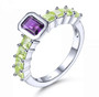 amethyst and peridot ring rhodium over sterling silver