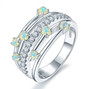 ethiopian opal and white zircon openwork ring in rhodium over sterling silver