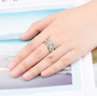 ethiopian opal and white zircon openwork ring in rhodium over sterling silver