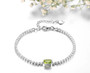 peridot and white zircon bracelet in rhodium over sterling silver