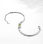 peridot and white zircon bracelet in rhodium over sterling silver
