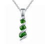 full view of amethyst peridot and rhodolite garnet pendant necklace in rhodium over sterling silver