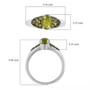 vesuvianite ring in black and white rhodium over sterling silver shown for size comparison