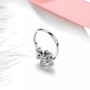 prasiolite and white zircon ring in rhodium over sterling silver