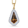 bronze diaspore and lab diamond kite halo pendant necklace in 10k yellow gold