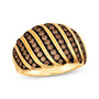 brown diamond dome ring in 14k yellow gold