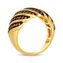 side view of brown diamond dome ring in 14k yellow gold