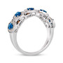 sapphire white and brown diamond ring in 14k white gold angle