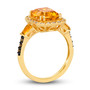 citrine-diamond-ring-side-citrine brow and white diamond halo ring in 14k yellow gold angle