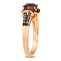 smoky quartz and brown diamond 14k rose gold ring side profile