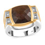 chocolate-sapphire-zircon-two-tone-sterling-silver-mens-ring-stock-ggs5631 chocolate-sapphire-zircon-two-tone-sterling-silver-mens-ring-stock-ggs5631