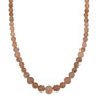 front view of rutilated quartz round beaded necklace 14k yellow gold over sterling silver magnetic clasp